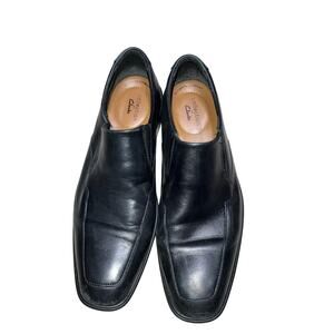 Clarks Collection Tilden Black Leather Slip On Loafer Size 9.5